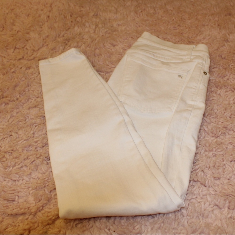 9” high rise skinny white madewell Jeans